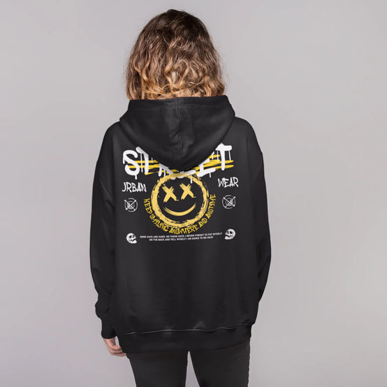 Street Urban Hoodie - Streetwear Smiley Face Sweatshirt