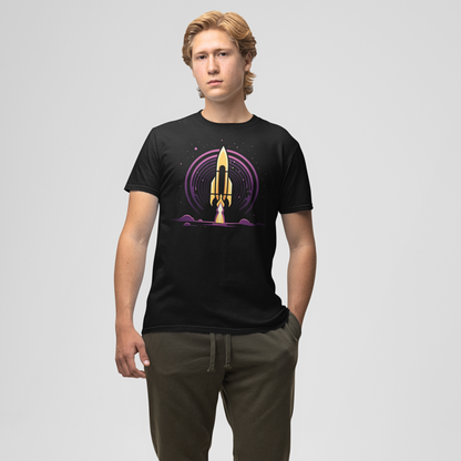 Space Rocket Graphic Tee - Space Shuttle Launch T-Shirt