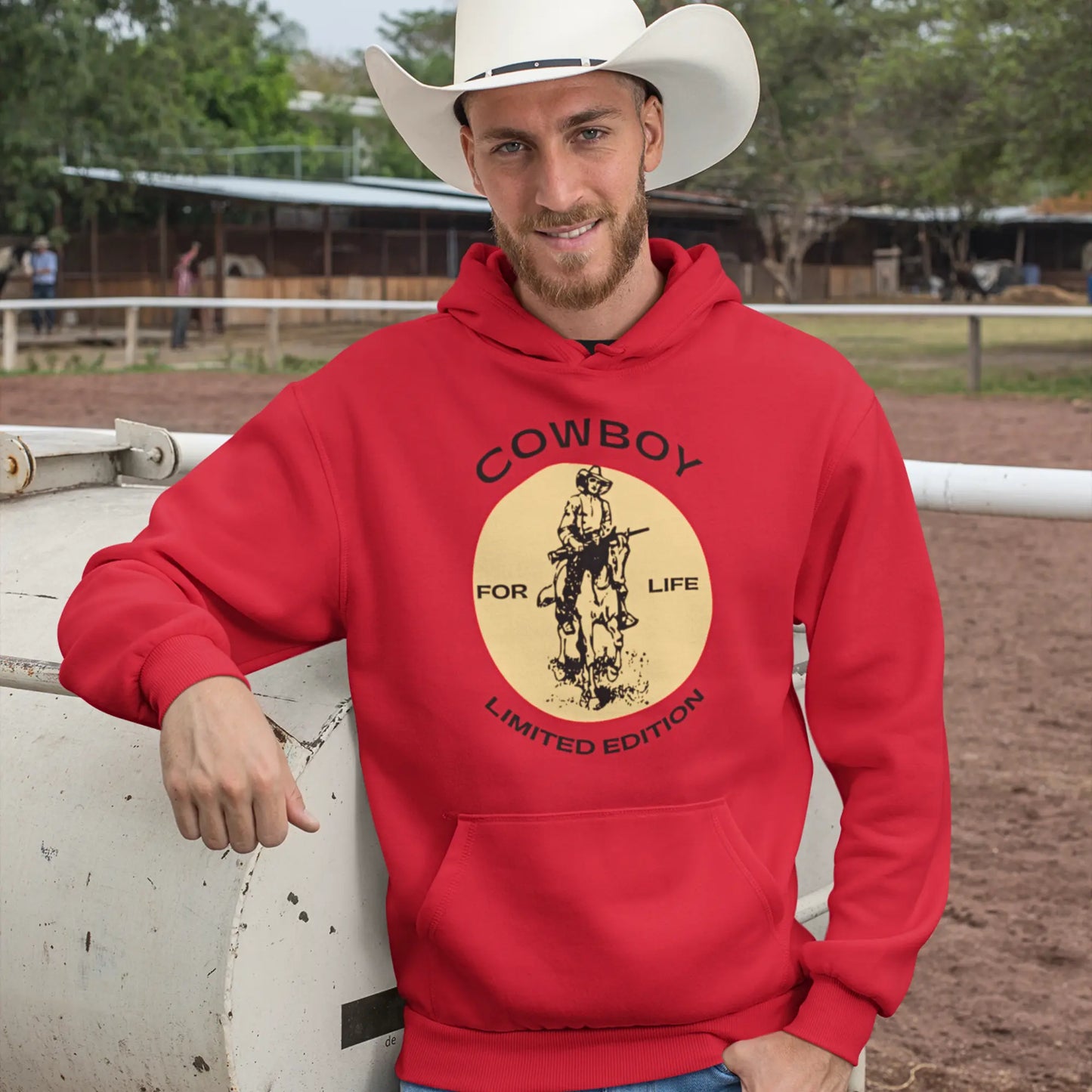Cowboy Logo Graphic Hoodie - Retro  Western Sweatshirt