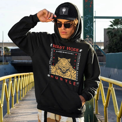 Beast Mode Hustle Hoodie - Tiger Motivation Sweatshirt