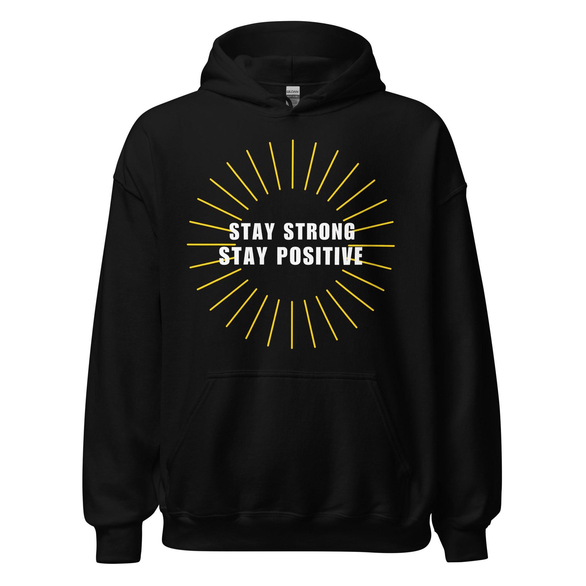Black Soft Pullover Hoodie Men/Women Graphic Stay Strong Motivational Quote Soft  - InfiniteInkWear