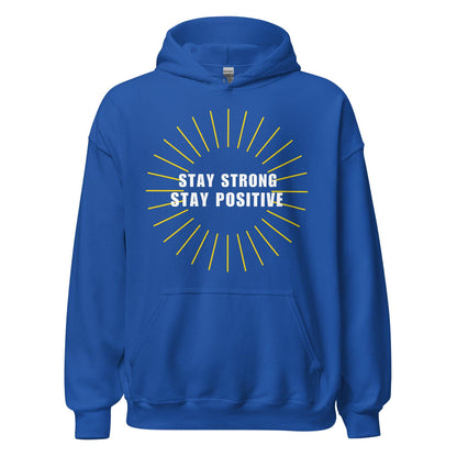 Royal Blue Soft Pullover Hoodie Men/Women Graphic Stay Strong Motivational Quote Soft Hoodie - InfiniteInkWear