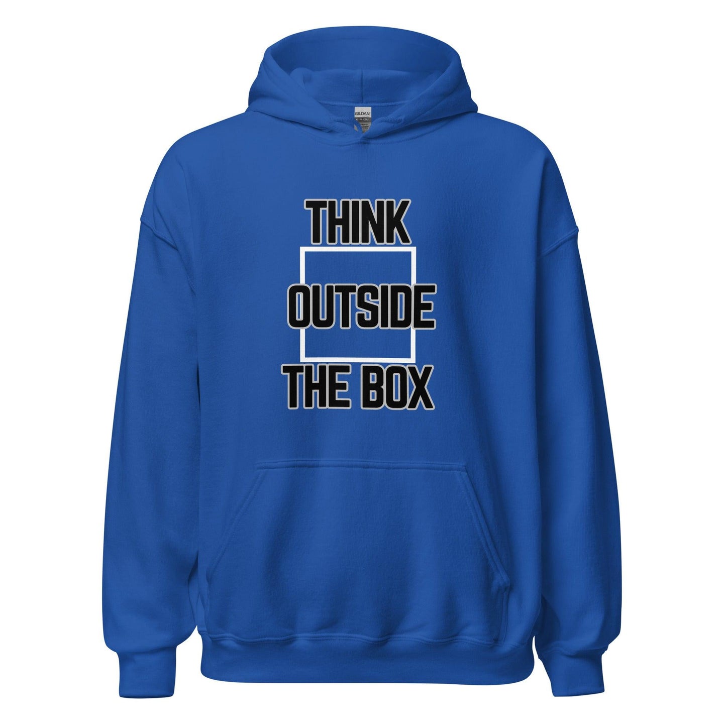 Royal blue Soft Pullover Hoodie Men/Women Graphic Outside the box Classic  - InfiniteInkWear