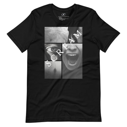 Scream Graphic Tee - Photo Typography Print T-Shirt