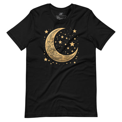 Celestial Night Sky Tee - Starry Moon and Stars T-Shirt