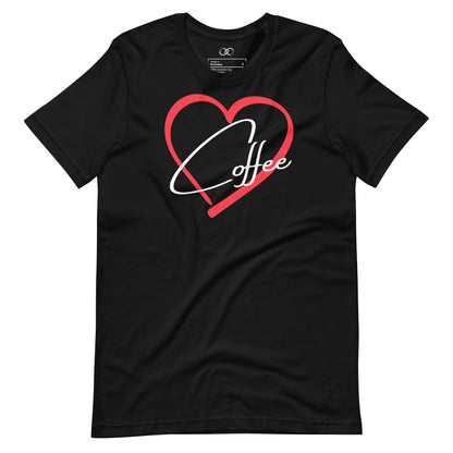 Love for Coffee Tee - Coffee Heart Graphic T-Shirt