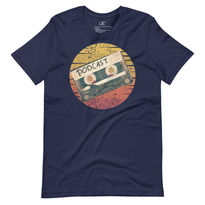 Retro Podcast Cassette Tee - Vintage Tape Print T-Shirt