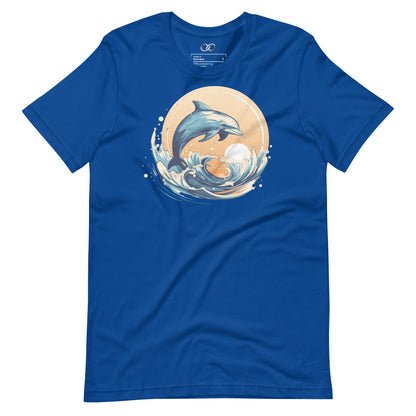Majestic Dolphin Graphic Tee - Dolphin Wave T-Shirt