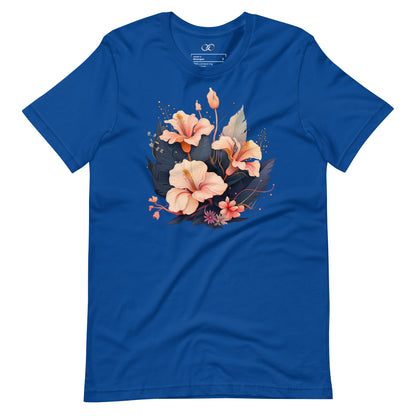 Elegant Floral Print T-Shirt - Flower Bloom Graphic Tee